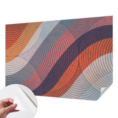 Removable wall mural wallpaper Colorful waves