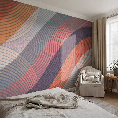 Removable wall mural wallpaper Colorful waves