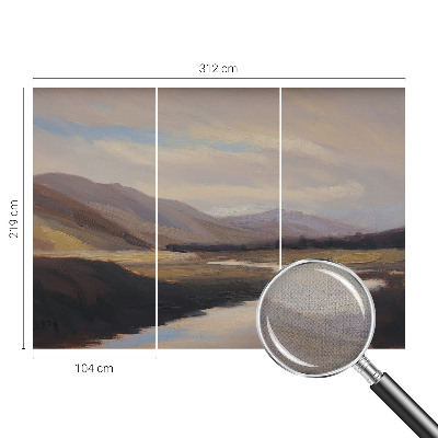 Removable wall mural with a natural, calming landscape design
