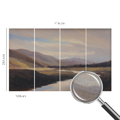 Removable wall mural with a natural, calming landscape design