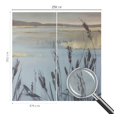 3D wall mural with a calm lake design