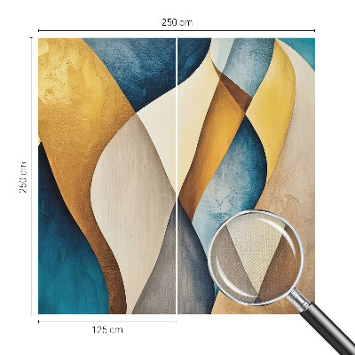 Peel and stick wall mural with a wavy abstract design