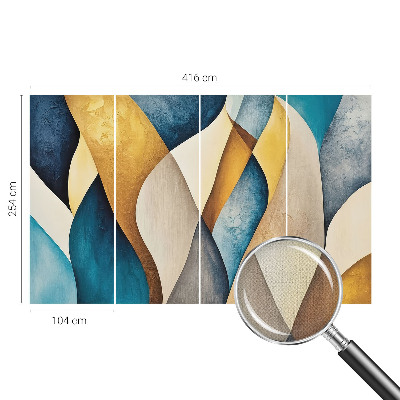 Peel and stick wall mural with a wavy abstract design