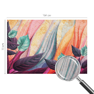 Peel and stick wallpaper mural with an abstract leaves design
