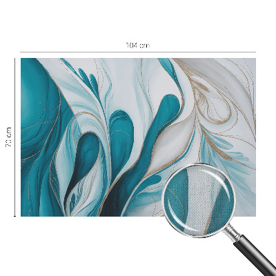 Self-adhesive wall mural with fluid pattern