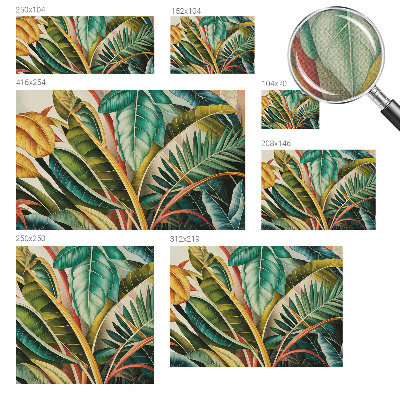 Stick-on wall mural with an exotic leaves design