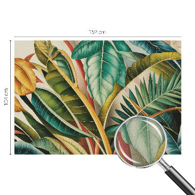 Stick-on wall mural with an exotic leaves design