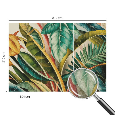 Stick-on wall mural Exotic leaves