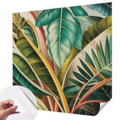 Stick-on wall mural Exotic leaves