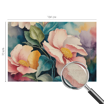Removable wall mural wallpaper with a floral design