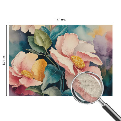 Removable wall mural wallpaper with a floral design