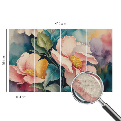 Removable wall mural wallpaper with a floral design