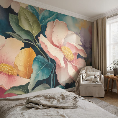 Removable wall mural wallpaper Floral elegance