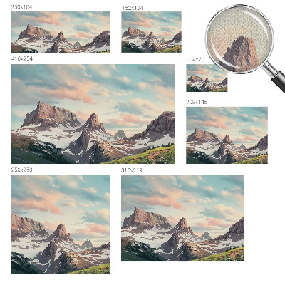 Removable wall mural with a mountain panorama design