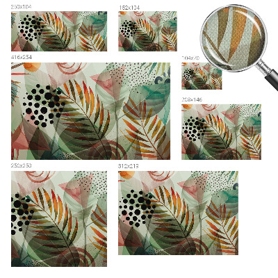 Peel and stick wall mural for living room Abstract leaves