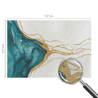 Peel and stick wall mural for bedroom Turquoise lines