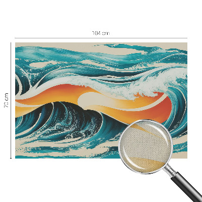 3D wall mural with an abstract waves design