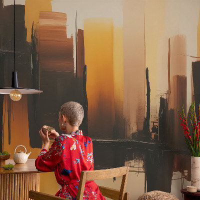 Peel and stick wall mural for kids' room with vertical stripes pattern