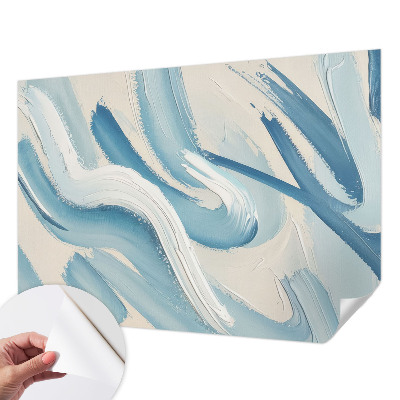 3D photo wallpaper mural with abstract brushstroke design