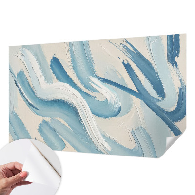 3D photo wallpaper mural with abstract brushstroke design