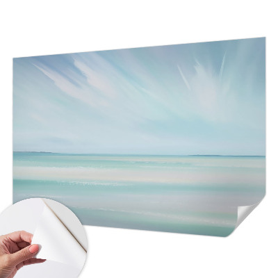 Children's wall mural with a calm sea motif