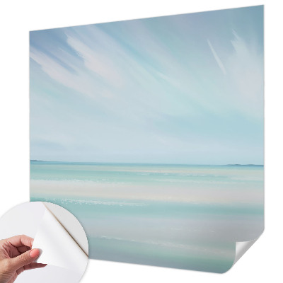 Children's wall mural with a calm sea motif