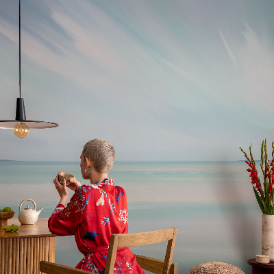 Children's wall mural with a calm sea motif