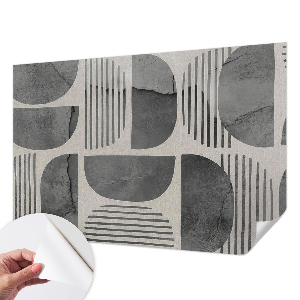 Baby room wall mural with geometric shapes