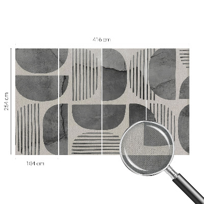 Baby room wall mural with geometric shapes