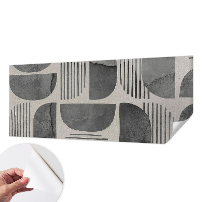 Baby room wall mural with geometric shapes
