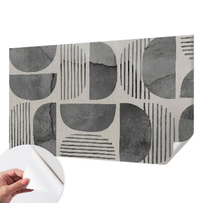 Baby room wall mural with geometric shapes