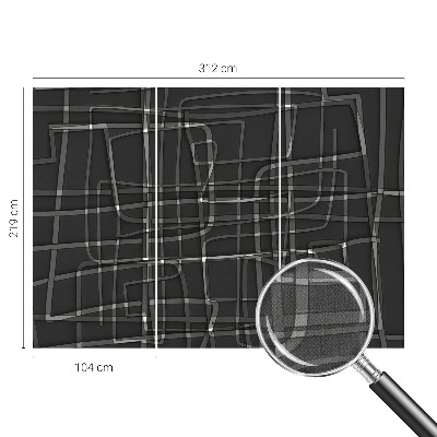 Peel and stick wall mural with an abstract linear design