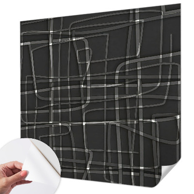 Peel and stick wall mural with an abstract linear design