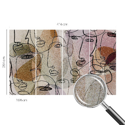 Self-adhesive wall mural Linear faces