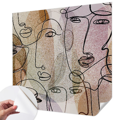 Self-adhesive wall mural Linear faces
