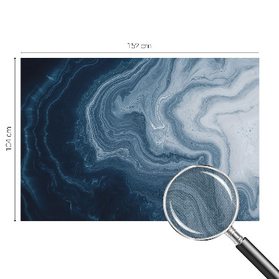 Peel and stick wallpaper mural featuring a blue waves design