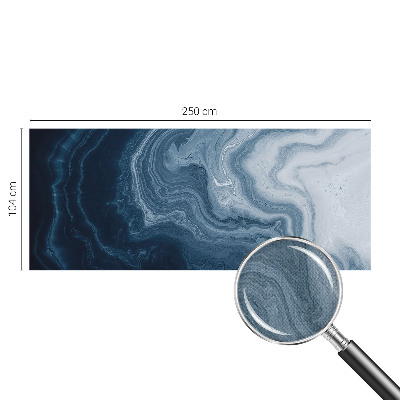 Peel and stick wallpaper mural featuring a blue waves design