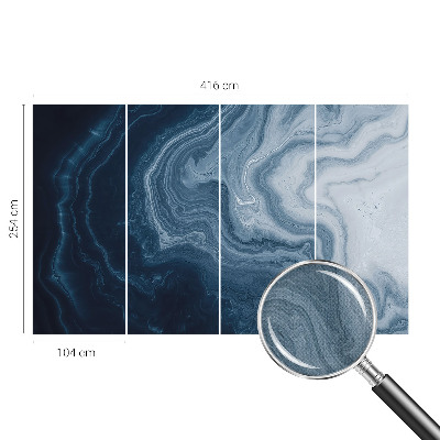 Peel and stick wallpaper mural featuring a blue waves design