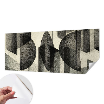 Removable wall mural with a geometric shapes pattern