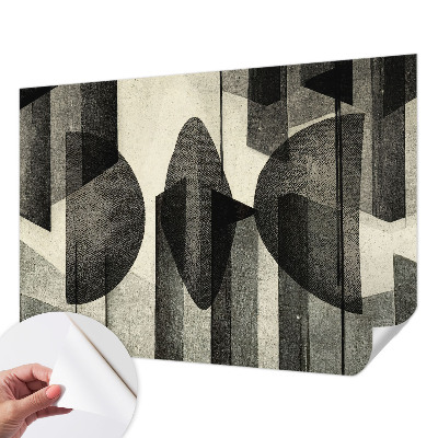 Removable wall mural with a geometric shapes pattern