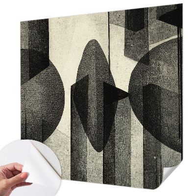 Removable wall mural with a geometric shapes pattern