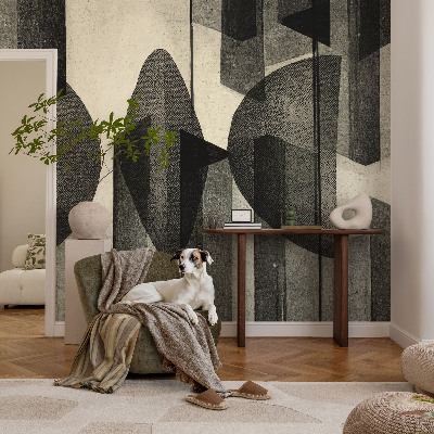 Removable wall mural with a geometric shapes pattern