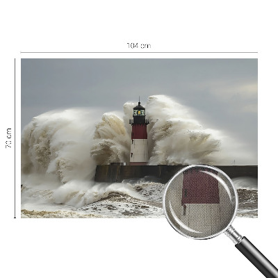 Stick-on wall mural with a sea waves motif