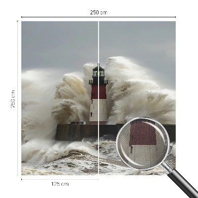 Stick-on wall mural with a sea waves motif