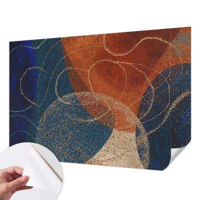 Peel and stick wall mural for bedroom with colorful abstract forms