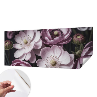 Removable wall mural wallpaper with a floral elegance design