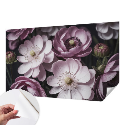 Removable wall mural wallpaper with a floral elegance design