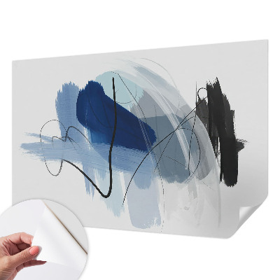 Nursery wall mural with colorful abstract designs