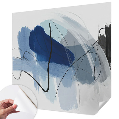 Nursery wall mural with colorful abstract designs