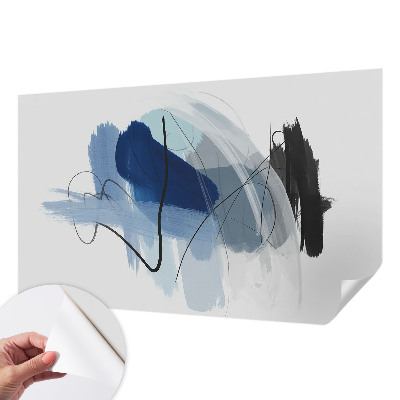 Nursery wall mural with colorful abstract designs